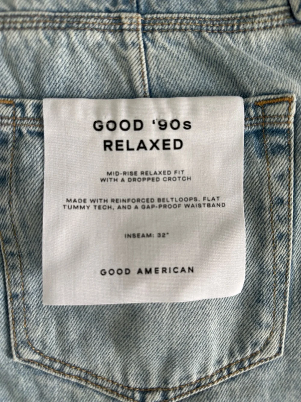 Good American Good 90’s relaxed fit Distressed Straight-Leg Jeans - Picture 12 of 13